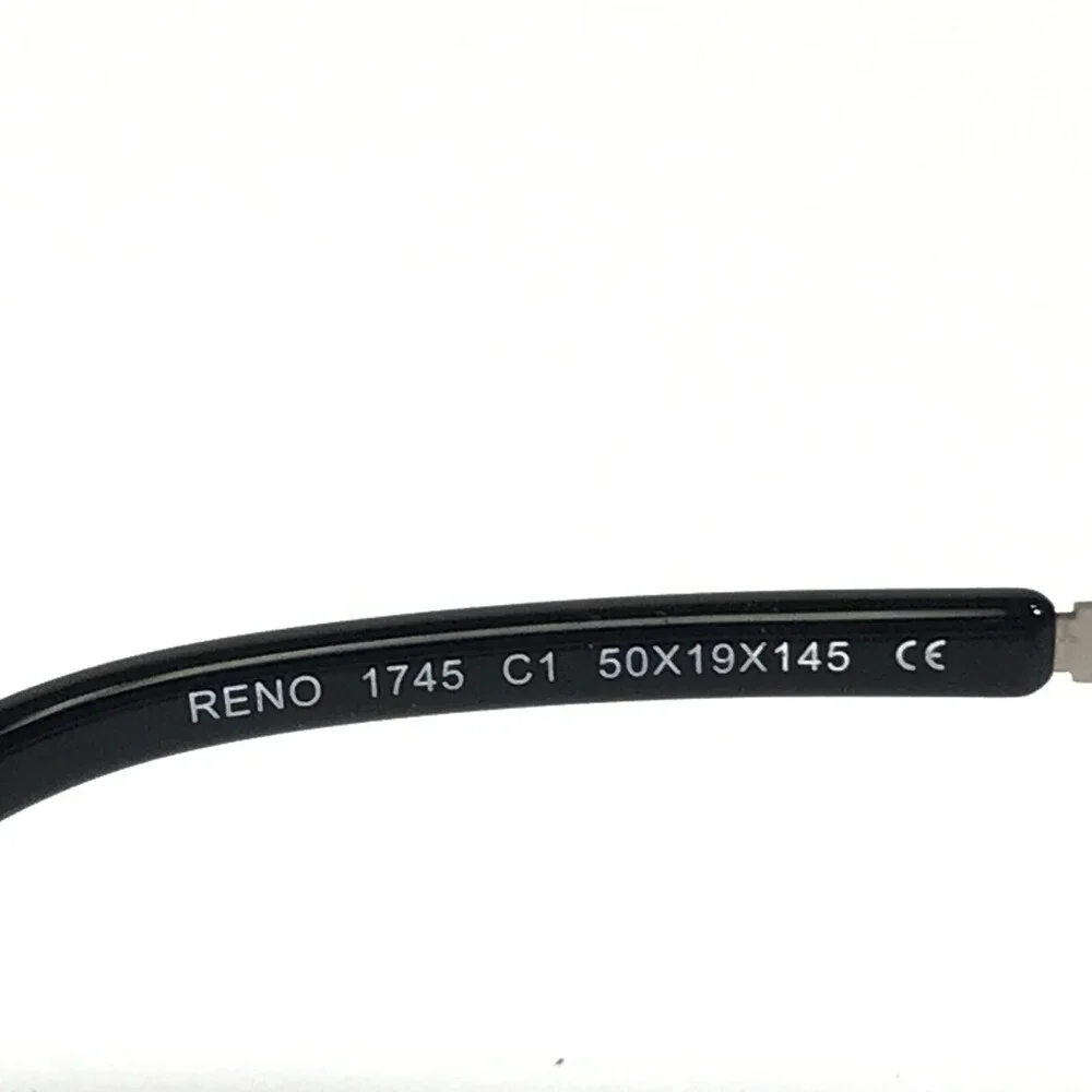 Jean Reno Eyeglasses Frames 1745 C1 Black Clear Cut Out Round Full Rim 50-19-145